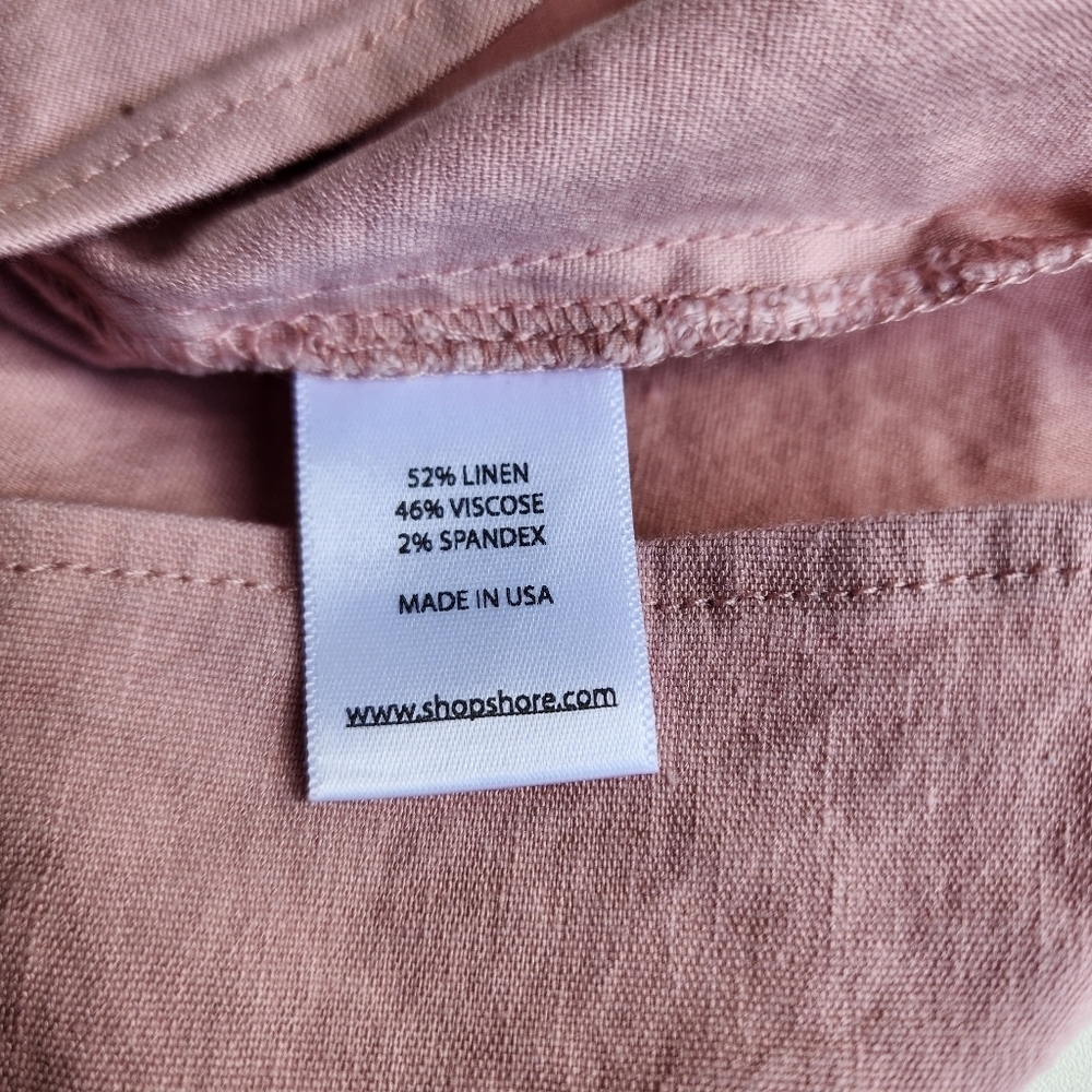 SHORE USA WOMEN'S WRAP SKIRT PINK Stretch LINEN $138 Viscose XS Sk8 - Picture 10 of 13
